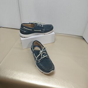 GREATS BROOKLYN MENS SZ 8 CADET BLUE SUEDE LEATHER SNEAKERS BOAT DECK SHOES